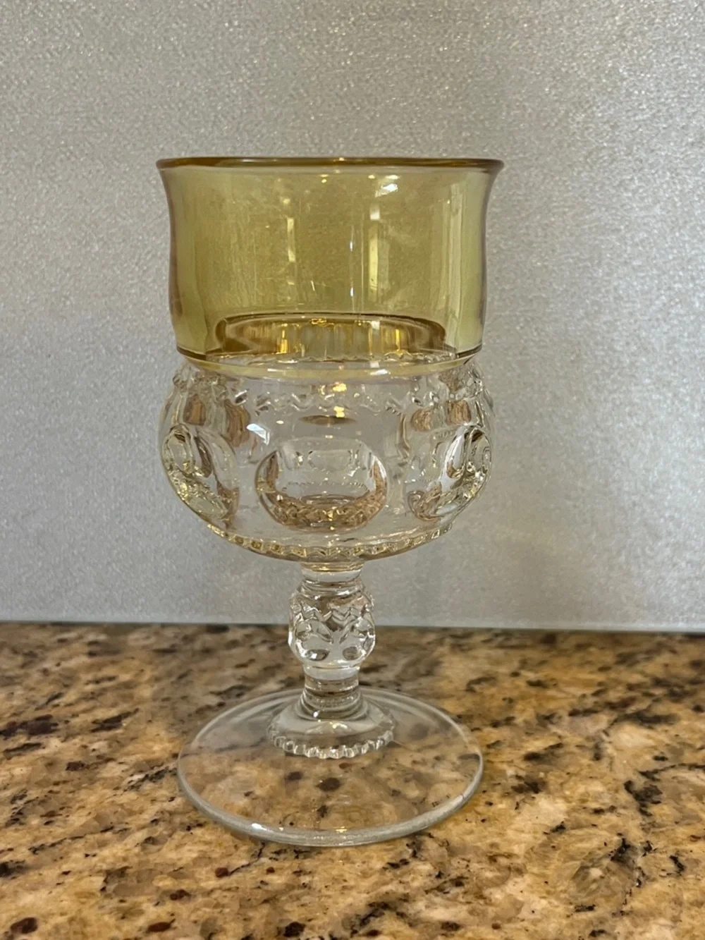 Tiffin Kings Crown Peach Goblet
